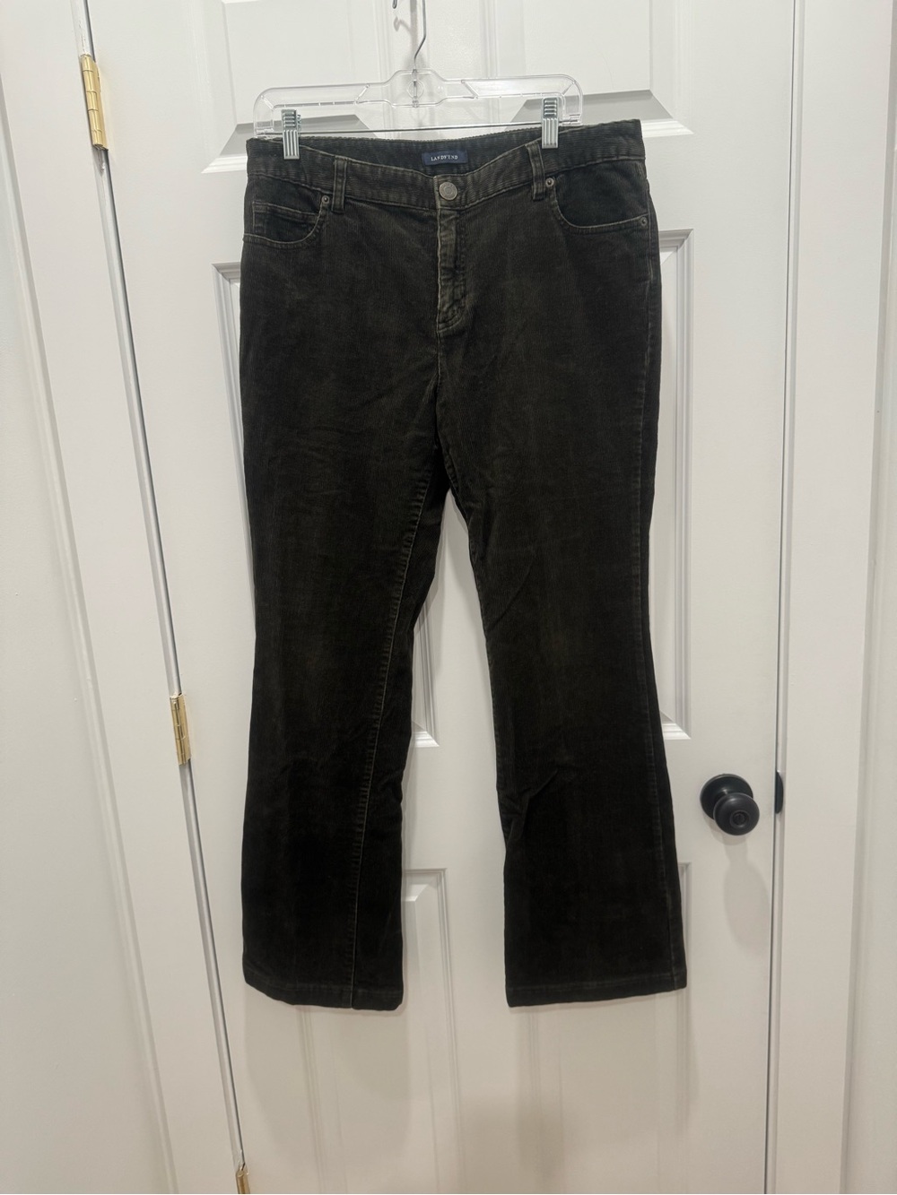 Lands' End Women's Wide-Leg Corduroy Jeans in Dark Brown